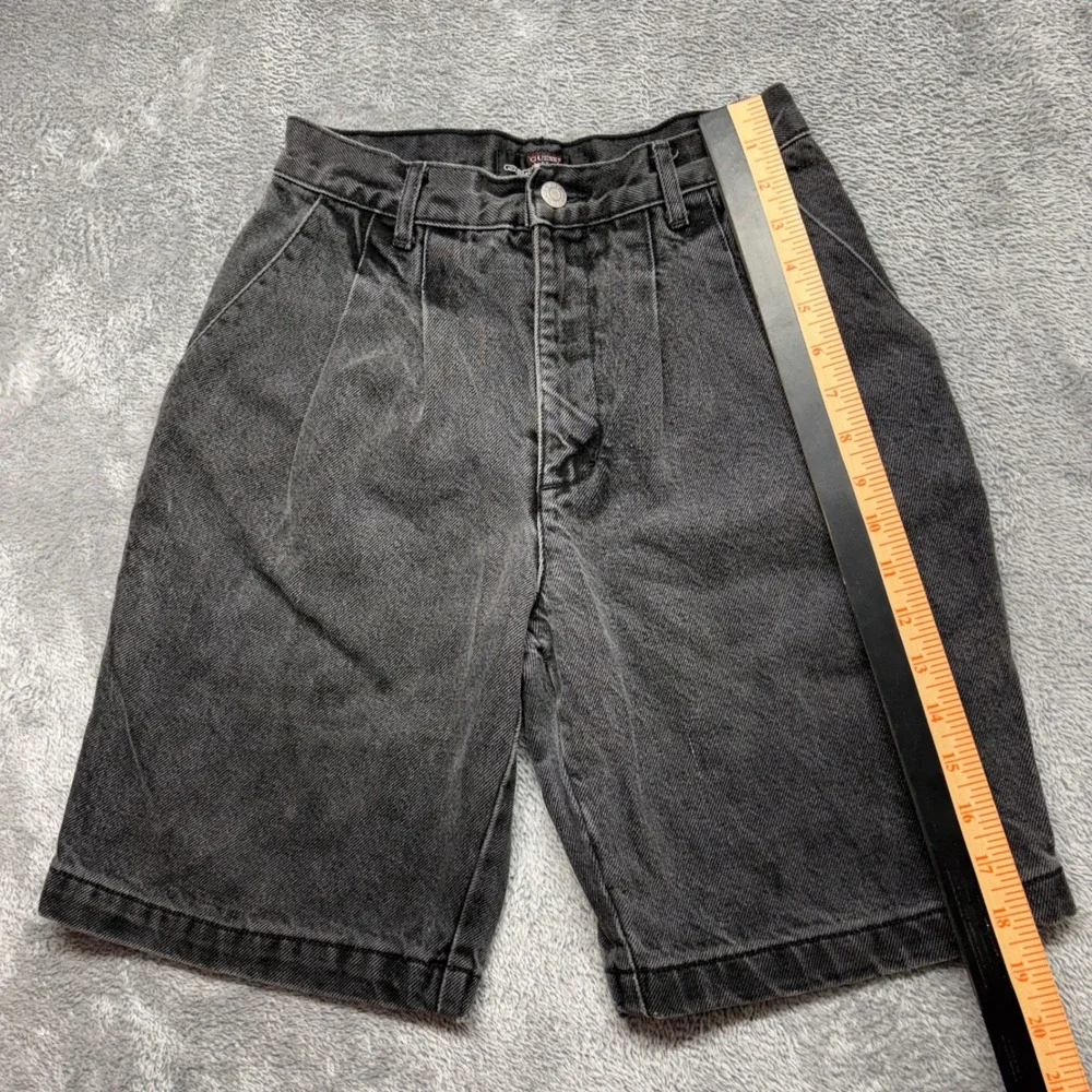 Guess Denim Shorts Women 27 Acid Wash Black Vintage Georges Marciano USA - Picture 2 of 12